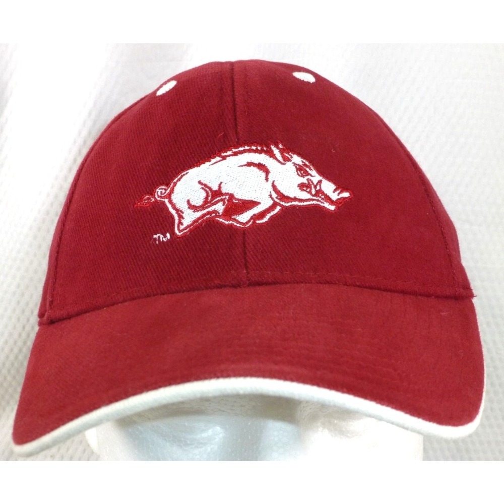 Arkansas Razorbacks White Hog Red Cap With White Trim